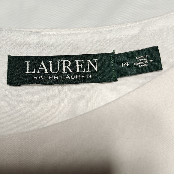 Ralph Lauren Women's Dress Border Stretch Navy White Size 14 - Picture 10 of 11